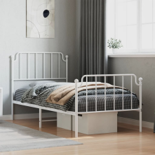 vidaXL fehér fém ágykeret fej- és lábtámlával 90 x 200 cm ágy és ágykellék