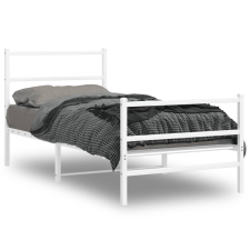 vidaXL fehér fém ágykeret fej- és lábtámlával 90 x 200 cm ágy és ágykellék
