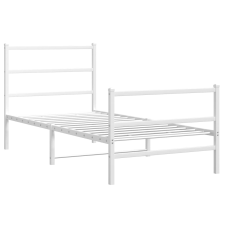 vidaXL fehér fém ágykeret fej- és lábtámlával 90 x 200 cm (355425) ágy és ágykellék