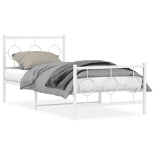vidaXL fehér fém ágykeret fej- és lábtámlával 90x200 cm ágy és ágykellék