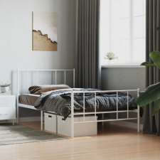 vidaXL fehér fém ágykeret fej- és lábtámlával 90x200 cm ágy és ágykellék