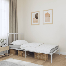 vidaXL fehér fém ágykeret fejtámlával 100x190 cm ágy és ágykellék