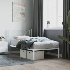 vidaXL fehér fém ágykeret fejtámlával 100x190 cm ágy és ágykellék