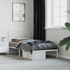 vidaXL fehér fém ágykeret fejtámlával 100x190 cm ágy és ágykellék