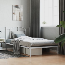 vidaXL fehér fém ágykeret fejtámlával 100x200 cm ágy és ágykellék