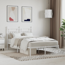 vidaXL fehér fém ágykeret fejtámlával 120 x 200 cm ágy és ágykellék