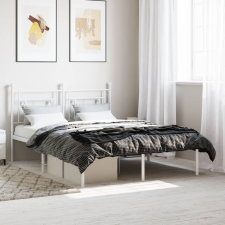 vidaXL fehér fém ágykeret fejtámlával 135 x 190 cm ágy és ágykellék