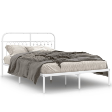 vidaXL fehér fém ágykeret fejtámlával 135 x 190 cm ágy és ágykellék