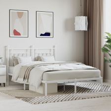 vidaXL fehér fém ágykeret fejtámlával 140 x 190 cm ágy és ágykellék