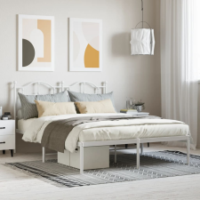 vidaXL fehér fém ágykeret fejtámlával 140 x 190 cm ágy és ágykellék