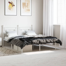 vidaXL fehér fém ágykeret fejtámlával 150 x 200 cm ágy és ágykellék