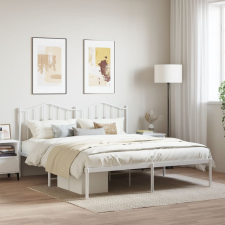 vidaXL fehér fém ágykeret fejtámlával 160 x 200 cm ágy és ágykellék