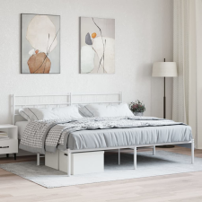 vidaXL fehér fém ágykeret fejtámlával 193 x 203 cm ágy és ágykellék