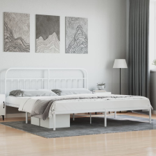 vidaXL fehér fém ágykeret fejtámlával 200 x 200 cm ágy és ágykellék