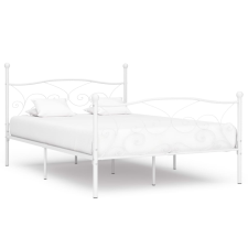 vidaXL fehér fém ágykeret lécezett ágyráccsal 120 x 200 cm ágy és ágykellék
