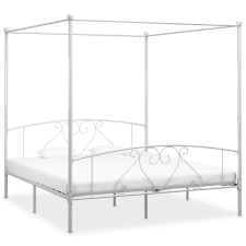 vidaXL Fehér fém baldachinos ágykeret 180 x 200 cm ágy és ágykellék