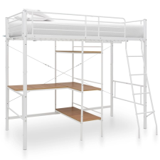 vidaXL fehér fém emeletes ágykeret asztallal 90 x 200 cm ágy és ágykellék