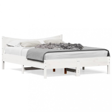 vidaXL Fehér fenyőfa ágykeret fejtámlával 150x200 cm ágy és ágykellék