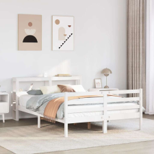 vidaXL fehér fenyőfa ágykeret fejtámlával 150x200 cm ágy és ágykellék