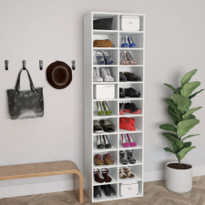 vidaXL fehér forgácslap cipősszekrény 54 x 34 x 183 cm kerti bútor