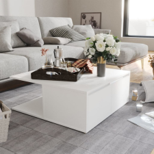 vidaXL fehér forgácslap dohányzóasztal 80 x 80 x 31 cm bútor