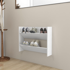 vidaXL fehér forgácslap fali cipősszekrény 80 x 18 x 60 cm bútor