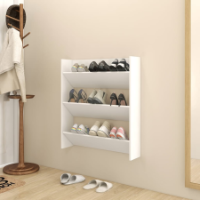 vidaXL fehér forgácslap fali cipősszekrény 80 x 18 x 90 cm bútor