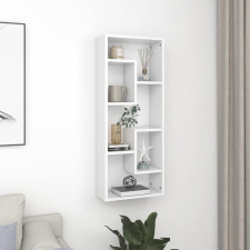 vidaXL fehér forgácslap fali polc 36 x 16 x 90 cm bútor