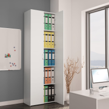 vidaXL fehér forgácslap irodai szekrény 60 x 32 x 190 cm irattároló szekrény