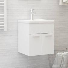 vidaXL fehér forgácslap mosdószekrény beépített mosdókagylóval fürdőszoba bútor