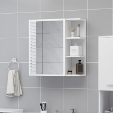 vidaXL fehér forgácslap tükrös fürdőszoba szekrény 62,5 x 20,5 x 64 cm fürdőszoba bútor