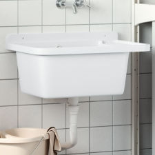 vidaXL fehér gyanta falra szerelhető mosdókagyló 60 x 40 x 28 cm mosogatótálca