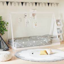 vidaXL fehér gyerek tömör fenyőfa ágykeret 90 x 200 cm ágy és ágykellék
