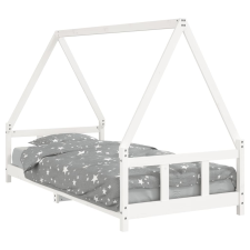 vidaXL fehér gyerek tömör fenyőfa ágykeret 90 x 200 cm (834454) bútor