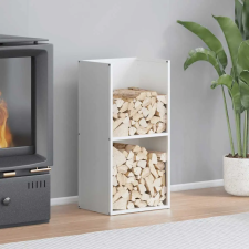 vidaXL fehér hidegen hengerelt acél tűzifatároló 40x30x80 cm kerti tárolás