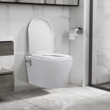 vidaXL fehér kerámia perem nélküli fali WC bidé funkcióval hűtés, fűtés szerelvény