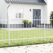 vidaXL Fehér Kerti Kerítés Ívelt Tetővel, 8.5x1 m, Acél építőanyag