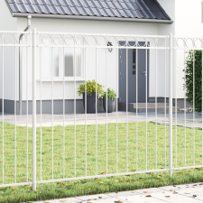 vidaXL Fehér Kertkerítés 1,7x1,2 m Acél építőanyag