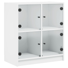 vidaXL fehér kisszekrény üvegajtókkal 68 x 37 x 75,5 cm (836378) bútor
