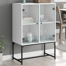 vidaXL fehér kisszekrény üvegajtókkal 69x37x100 cm bútor
