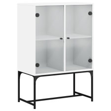 vidaXL fehér kisszekrény üvegajtókkal 69x37x100 cm (836546) bútor