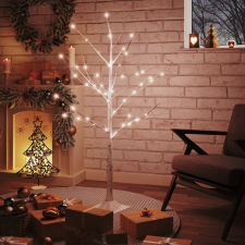 vidaXL fehér LED-es nyírfa 48 meleg fehér LED-del 120 cm műfenyő
