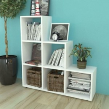 vidaXL Fehér lépcsős polc 107 cm bútor