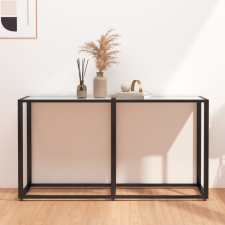 vidaXL fehér márványszínű edzett üveg tálalóasztal 140 x 35 x 75,5 cm bútor