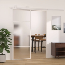 vidaXL fehér matt ESG üveg és alumínium tolóajtó 76 x 205 cm nyílászáró