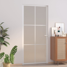 vidaXL fehér matt üveg és alumínium beltéri ajtó 93 x 201,5 cm építőanyag