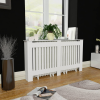 vidaXL Fehér MDF radiátorburkolatos szekrény 152 cm