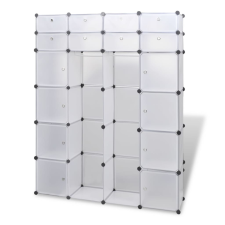 vidaXL fehér moduláris szekrény 18 rekesszel 37 x 146 x 180,5 cm bútor