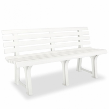 vidaXL Fehér műanyag kerti pad 145,5 cm kerti bútor