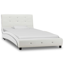 vidaXL fehér műbőr ágy memóriahabos matraccal 90 x 200 cm (277554) ágy és ágykellék